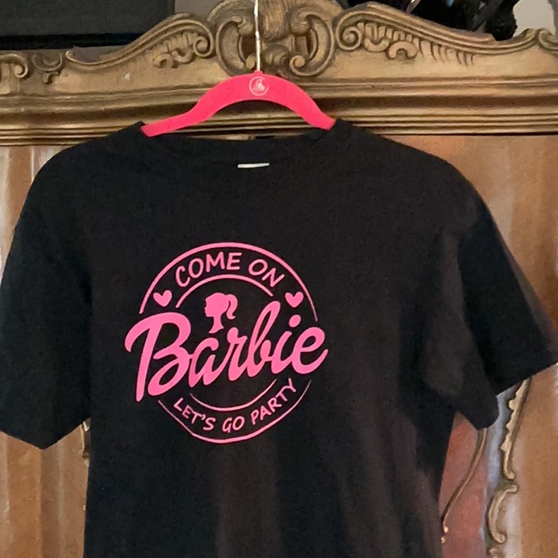 Come On Barbie, Let’s Go Party Black & Pink Tee — image 3 of 8